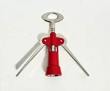 Red XL Winged Corkscrew Wine Opener Tavernello Lumezzane Brevettato Italy