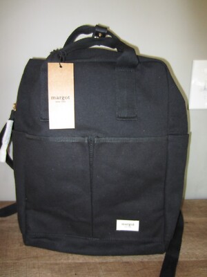 NWT Margot New York Amber Canvas Black Backpack Brushed Gold  display picture 3
