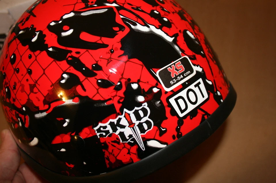 Tapa Deslizante Casco Tradicional Rojo Derrame de Aceite Bicicleta de Calle Moto XS Extra Pequeño Foto 2 de 3