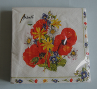 20 Servietten Feld Blumen Mit Klatschmohn 1 Packung Motivservietten Ambiente Moh