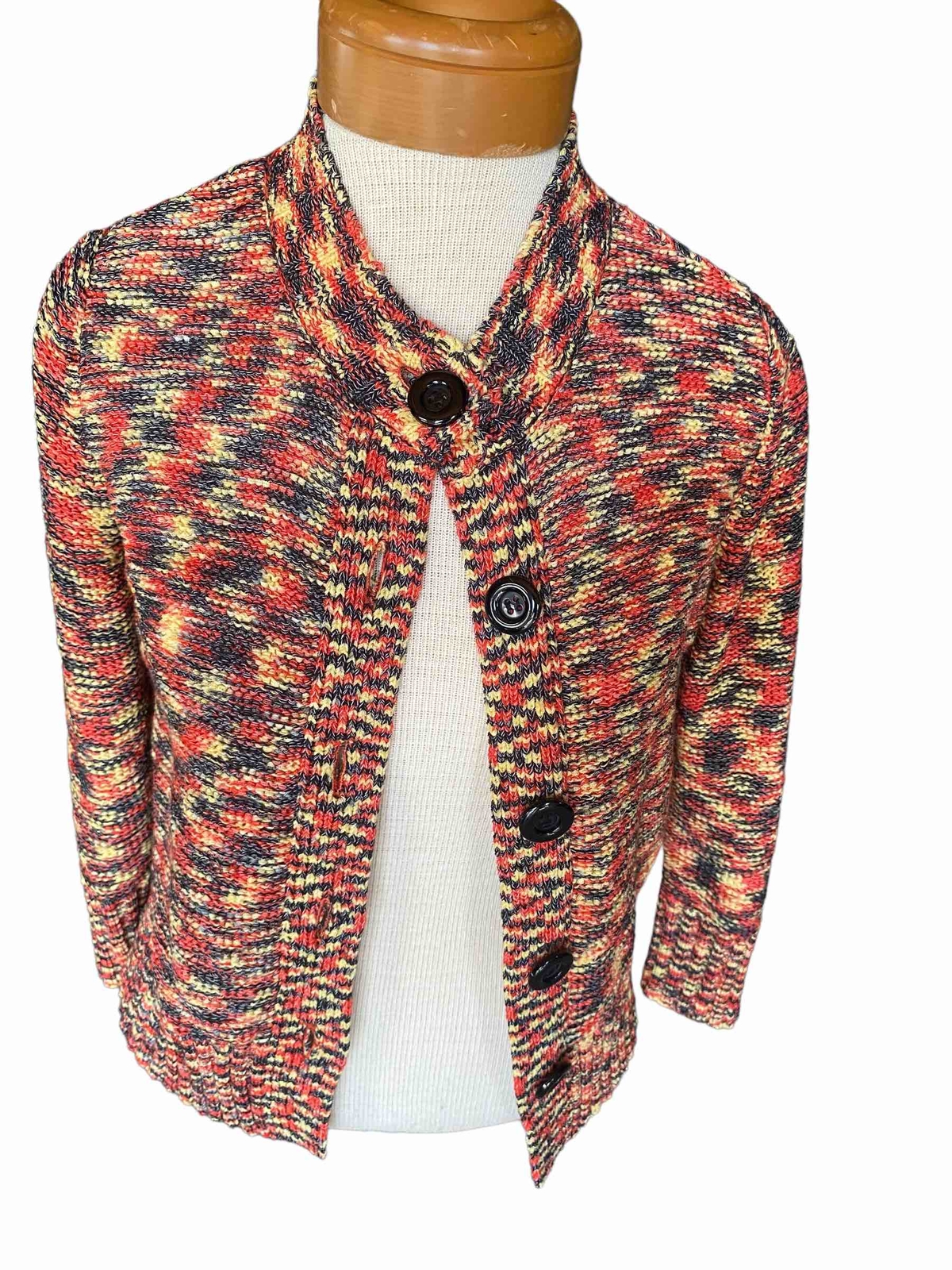 Evan Picone multicolor sweater button cardigan si… - image 1