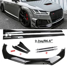 Front Bumper Lip Spoiler Chin Splitter Bod Kit Gloss Black For AUDI A8