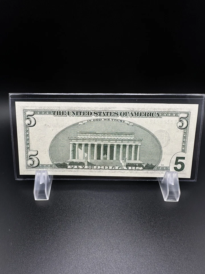 2001-$5 Dollars, Very nice bill For your Collection LOW Number . - Image 2 of 4