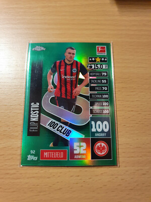 2020-2021 20-21 Topps Chrome GREEN Filip Kostic Eintracht Frankfurt 59/99