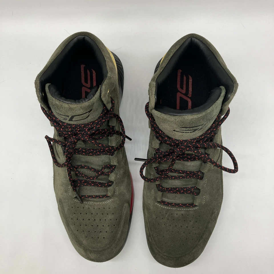 Zapato de baloncesto Under Armour Curry Lux Mid gamuza verde centro talla 12 Foto 2 de 4