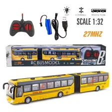 1:32 Scale RC School Bus Model-Remote Control Toy w/ Lights 4 Channels 27 MHz