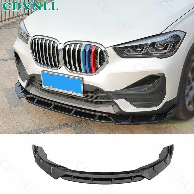 For BMW X1 F48 2016-2021 ABS Carbon Fiber Front Bumper Lip Spoiler