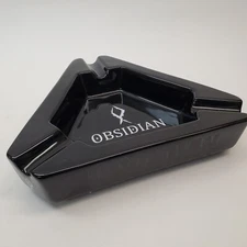 NEW Obsidian Triangular Ceramic Cigar Ashtray 10" w/ Box