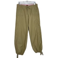 Y2k Vintage Khaki Cargo Pants Women Size 9/ L Tilt Drawstring Pockets Utility 2