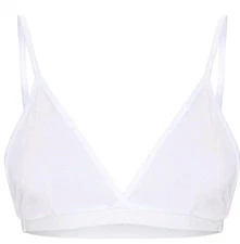 Basic White Cotton Blend Triangle Bralet US Size 8 / UK 12    NWT Free Shipping 