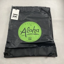 BILLABONG 'HAWAII ALOHA' All Day Cinch Backpack - Black/Green (HAW)