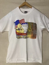 Desert storm VTG single stitch t shirt support the troops Iraq war L G657