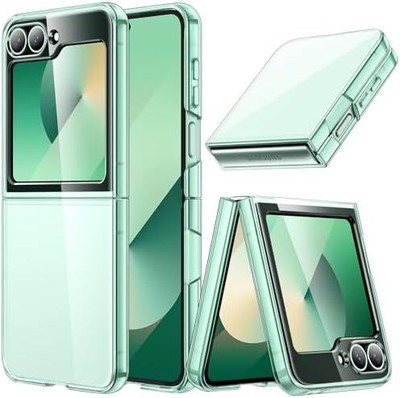 Case for Samsung Galaxy Z Flip 6, Crystal Transparent Hard PC Shell, Anti-Scratc