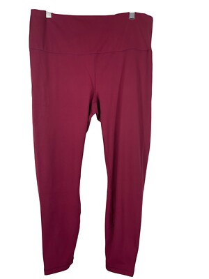 YogaLicious Lux Womens Hi Rise Ankle Length Leggings Rouge Size XXL