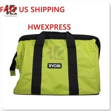 Ryobi Contractors Canvas One Green Wide-Mouth Larger Tool Bag 18x14x12 Inch