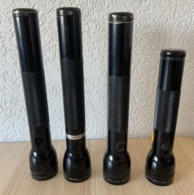 Set 4 MAG-LITE ONTARIO CALIFORNIA USA TASCHENLAMPE Taschenlampe SCHWARZ For Parts