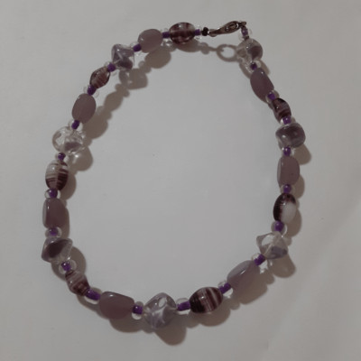Handgefertigt blass Lavendel 9'' Armband Fußkettchen Glasperlen