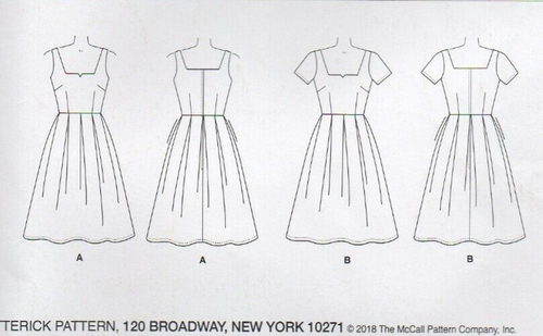 Vestido Gertie Patrón de Costura Butterick 6556 FÁCIL, Cuello Cuadrado con Muescas Talla 6-22 - Imagen 11 de 13