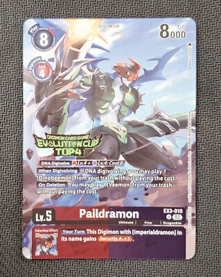 Digimon Card Game - Paildramon - EX3-010 ENG Evolution Cup Top 4