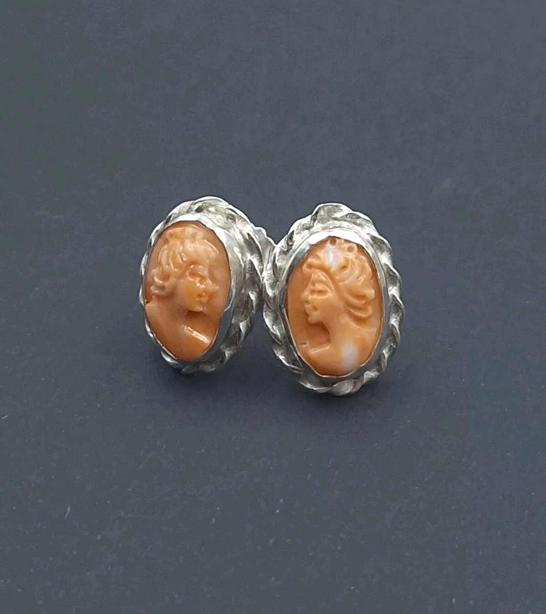Elli Orecchini In Argento 925 Dorato Con Coralli Vintage, Donna, Design Moderno