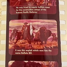 Vintage Classroom Film Strip Projector Slide - Buffalo Bill Folk Hero Britannica