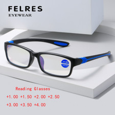 TR90 Sports Anti Blue Light Reading Glasses For Men Women Square Fashion Glasses
