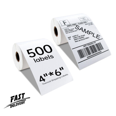 KOMPATIBLE ETIKETTEN 4'' X 6'' DIREKT THERMISCH FÜR ROYAL MAIL EVRI PACKAGE2GO FEDEX TNT