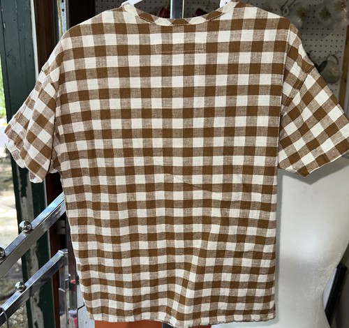 Camicia a quadri marrone giovanile Zara 2-3 anni cm98 unisex manica corta - Foto 3 di 3