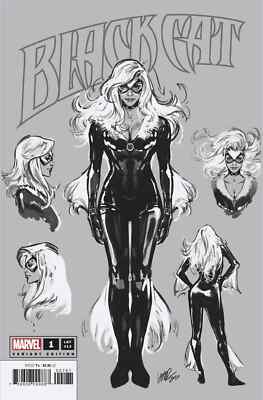 BLACK CAT 1 v2 1:100 PEPE LARRAZ SKETCH VARIANT NM KING IN BLACK