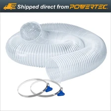 POWERTEC Dust Collection Hose 2-1/2" x 10 ft. with Key Hose Clamps (70241)