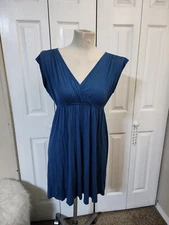 One Clothing Teal Cap Sleeve Deep V-Neck Ruched Mini Dress Size Medium