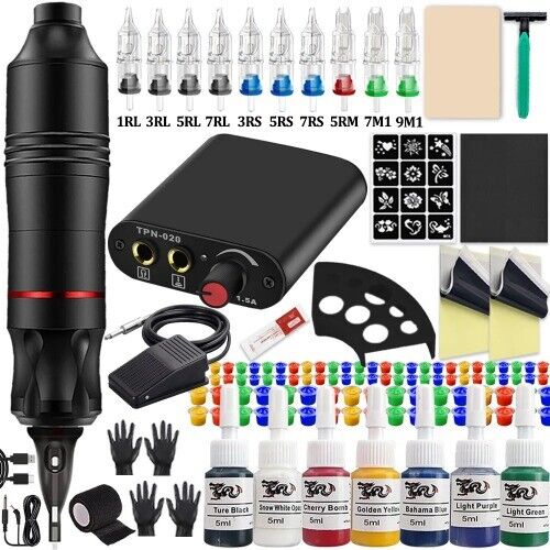 Tattoo Kit POSEIDON High Power TattooPen Kit Permanent Makeup Tattoo MachineKit - Picture 26 of 33