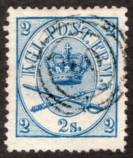 DENMARK 1865 SC #11 - VF Perf-13 2sk with ring cancel cv $35.00  *Bay Stamps*