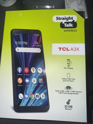 Straight Talk TCL A3X, 32GB, Black- Prepaid Smartphone [Locked to Straight Talk]