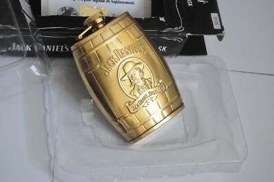 24K vergoldeter Flachmann Jack Daniels Edelstahl Metall 6oz Geschenk 