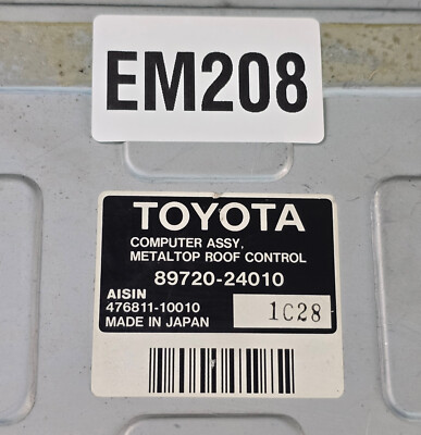 02-08 LEXUS SC430 CONVERTIBLE TOP ROOF CONTROL MODULE 89720-24010