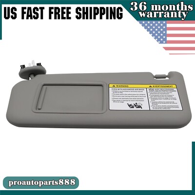 Left Driver Gray Sun Visor W Lights Fit For Toyota RAV4 2006-2013 74320-42501-B2