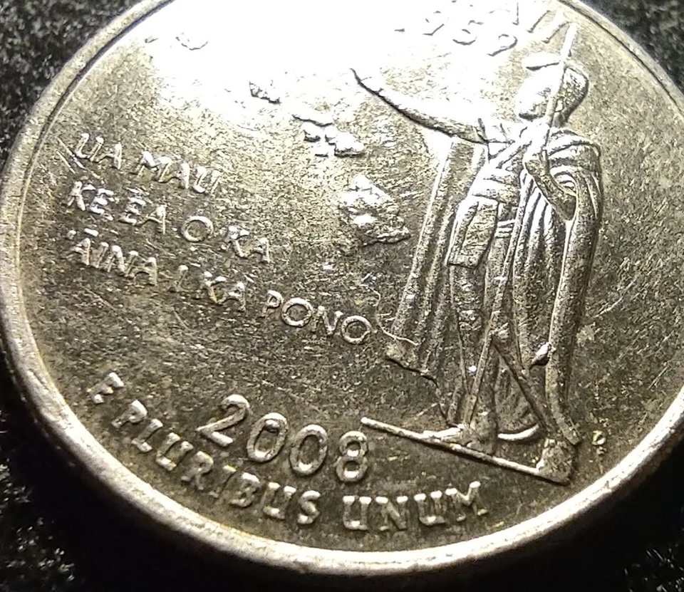 2008 P Hawaii State Quarter With Speared Monarch Die Break  On The Calf   - Image 2 of 4