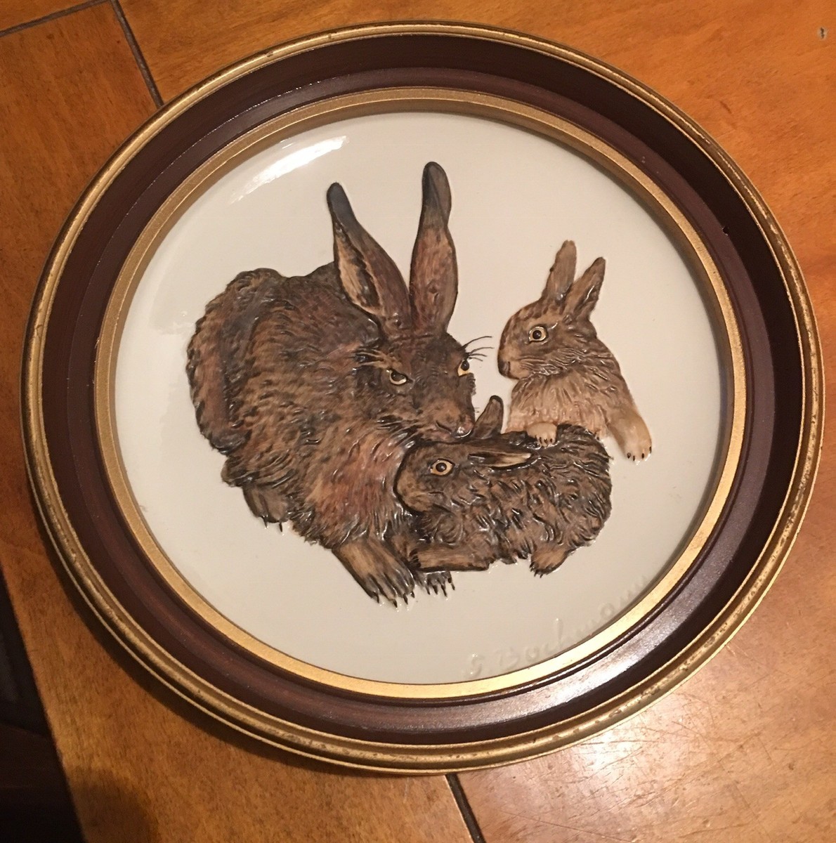 【SET品】Beebel REBOL150cm×FLUX MADBUNNY Vintage Bas Relief Mothers Series by Goebel Bunny/Rabbit Plate and