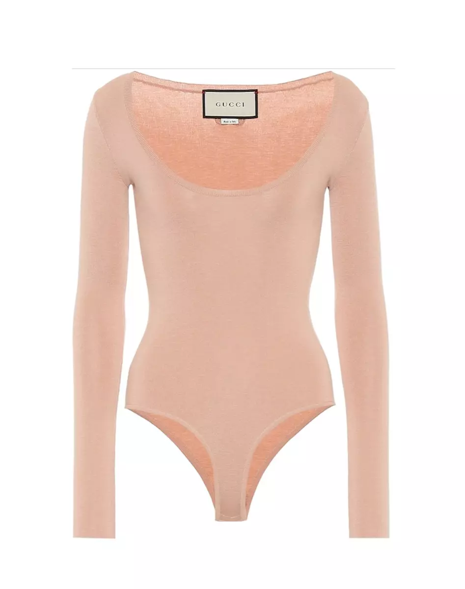 Gucci Beige Cashmere/ Silk Bodysuit Size L