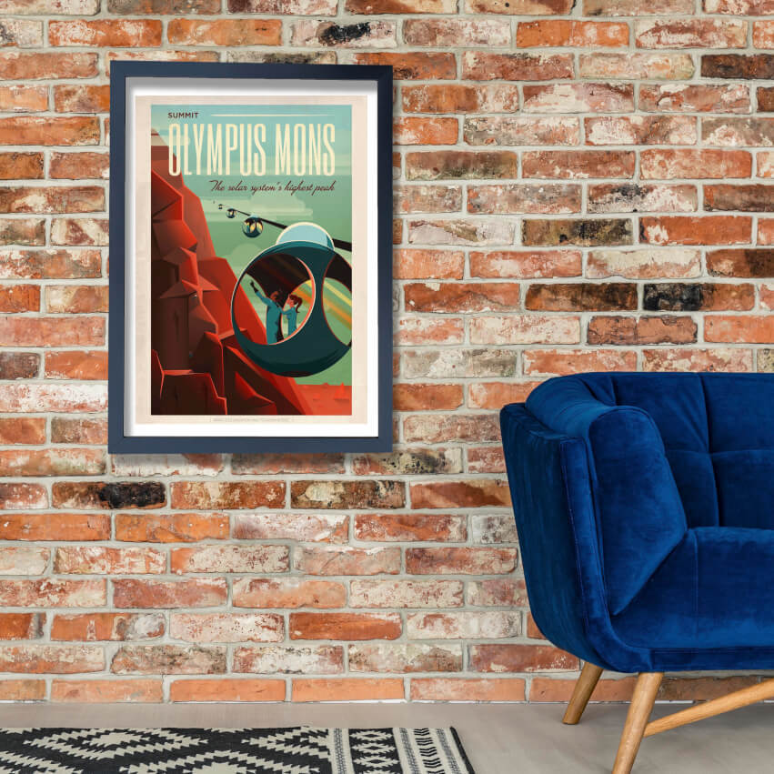 Art Wall Tourism Space Mons Olympus Spacex Poster Mars