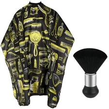 Capa de peluquero impermeable profesional con cepillo para el cuello