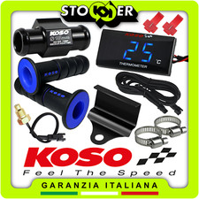 KOSO MOTORCYCLE KIT with WATER SENSOR THERMOMETER M10x1 FITTING 18mm BRACKET AND KNOBS