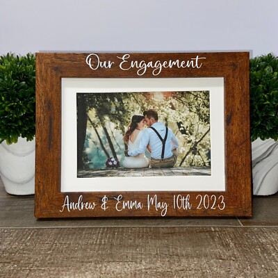 Engagement personalized picture frame, Engagement gift, Engagement party gift