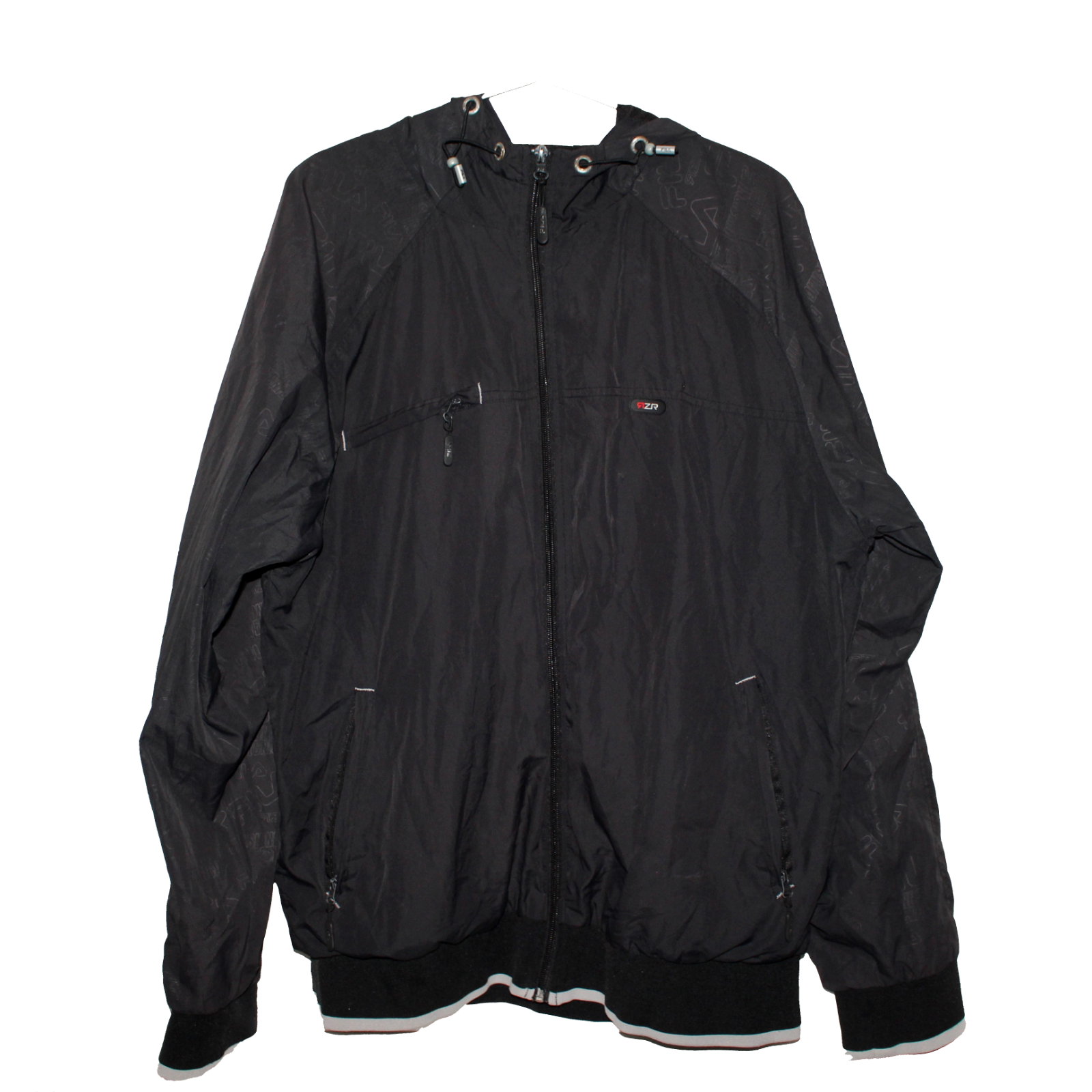 Giacca a vento Fila zip cappuccio regolabile polsino manica vita tasche taglia L