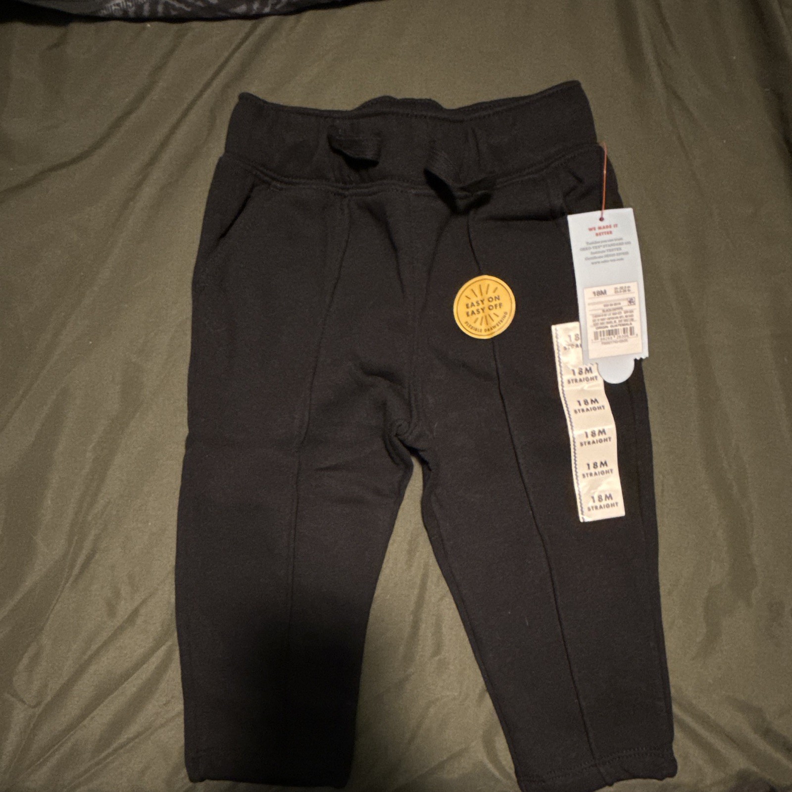 Cat & Jack Unisex Baby & Toddler 18M Black Solid Sweatpants Pull-On Elastic