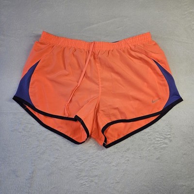 Womens XS Nike Dri Fit Lined Orange Purple 3''  Running Shorts