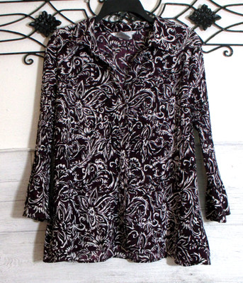Fred David Stretch Top Women's Size XL Multicolored Floral Long Sleeve