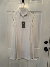 Halara Dress White Sleeveless Athletic Golf Tennis Zip Collar Stretch Size XS