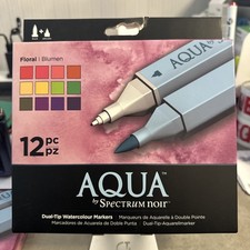 Image of Spectrum Noir AQUA - Artist WATERCOLOUR MARKER 12 PEN SETS - FLORAL
